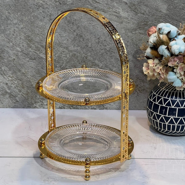 2Floors Gold Colour Round  Stand  Size 31CM - Premium  from Alam Al Awane - Just AED159.00! Shop now at alamalawane