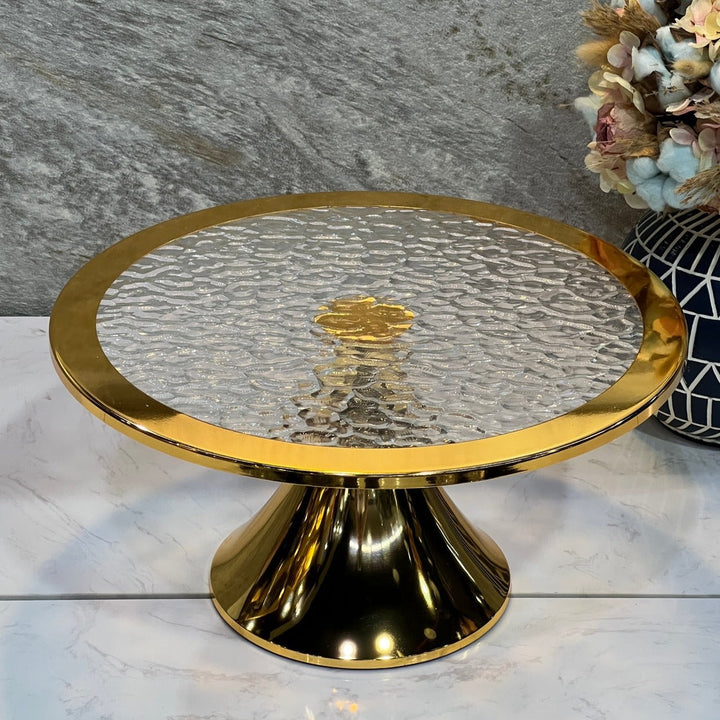 Gold Colour Round  Stand  Size 30CM - Premium  from Alam Al Awane - Just AED65! Shop now at alamalawane