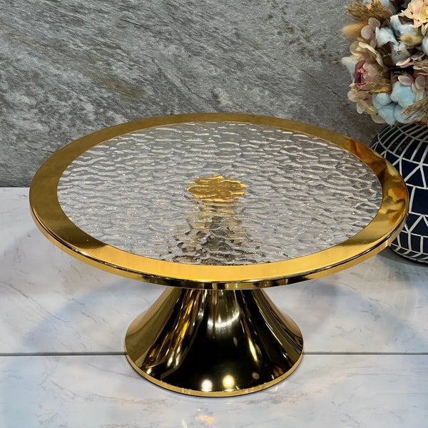 Gold Colour Round  Stand  Size 35CM - Premium  from Alam Al Awane - Just AED129.00! Shop now at alamalawane