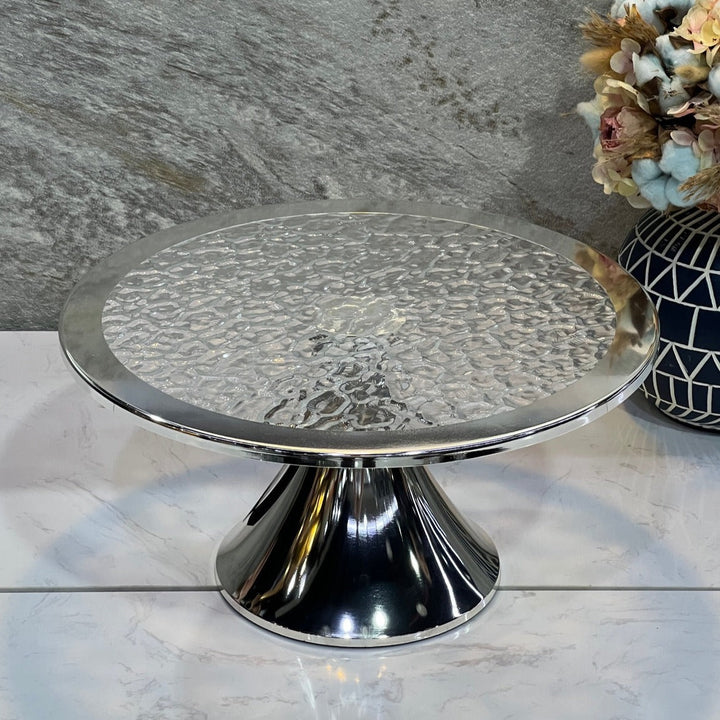 Silver Colour Round  Stand  Size 40CM - Premium  from Alam Al Awane - Just AED95! Shop now at alamalawane