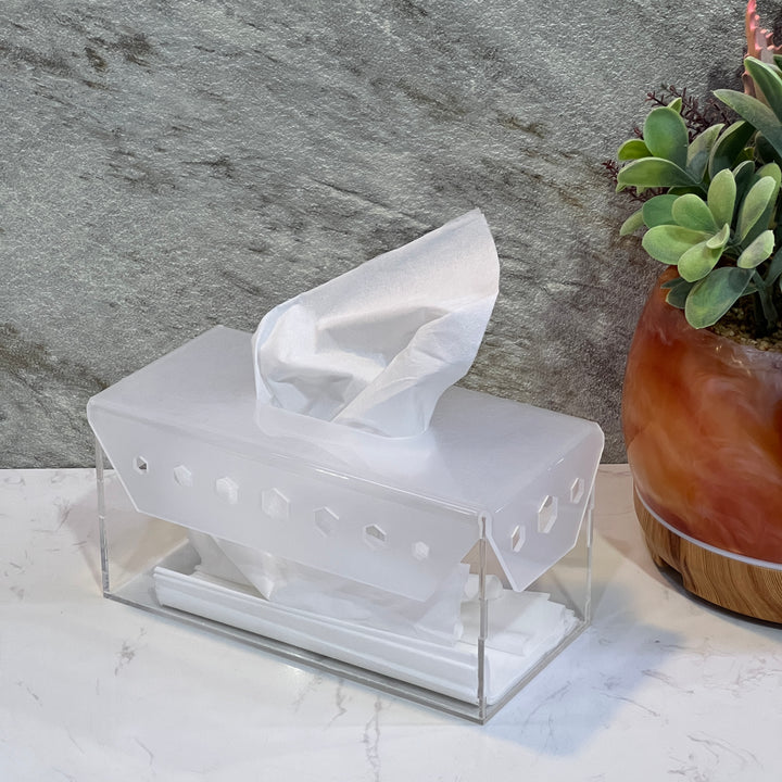 Acrylic Tissue Box White - Premium tissue box from Alam Al Awane - Just AED49! Shop now at alamalawane