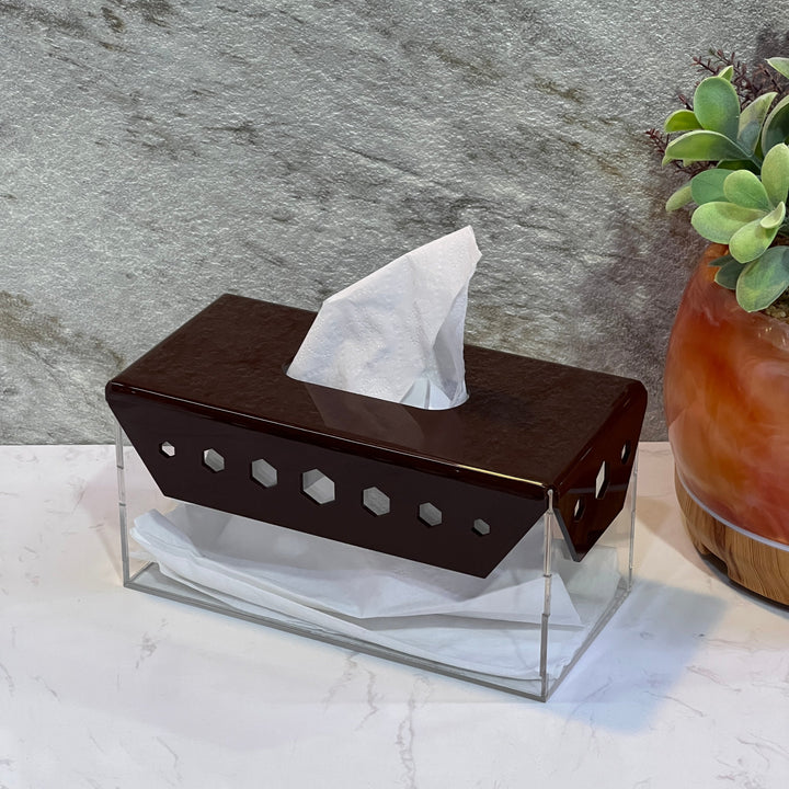 Acrylic Tissue Box Brown - Premium tissue box from Alam Al Awane - Just AED49! Shop now at alamalawane