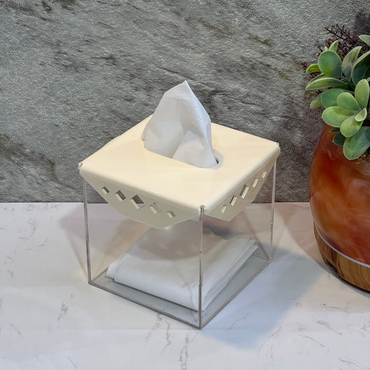 Acrylic Tissue Box Beige - Premium tissue box from Alam Al Awane - Just AED49! Shop now at alamalawane