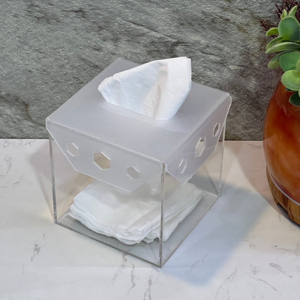 Acrylic Tissue Box White - Premium tissue box from Alam Al Awane - Just AED49! Shop now at alamalawane