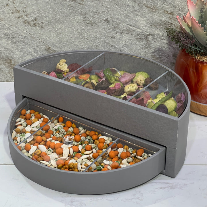 Leather Box For Candy And Nuts Set of Gray - Premium Dessert Toppings from Alam Al Awane - Just AED260.00! Shop now at alamalawane