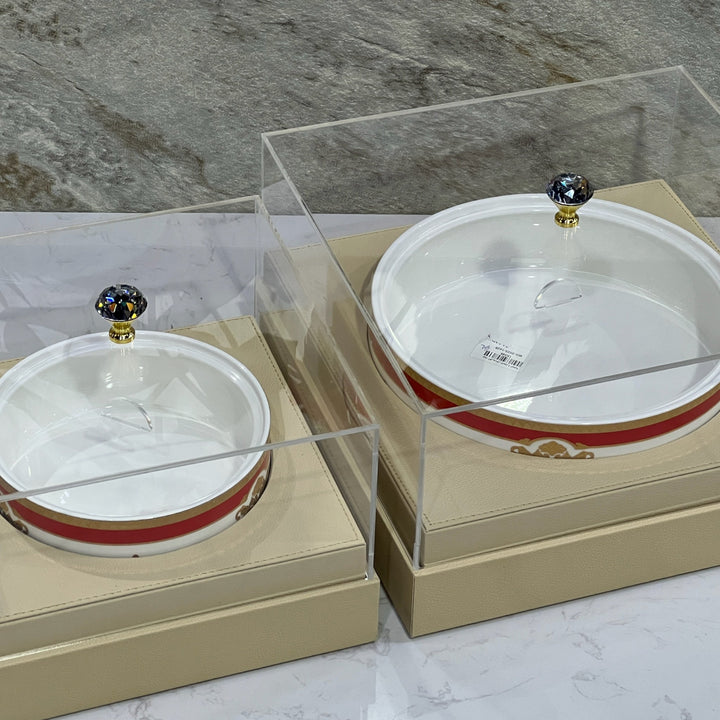 Leather Box For Halwa Beige Colour - Premium Dessert Toppings from Alam Al Awane - Just AED150! Shop now at alamalawane