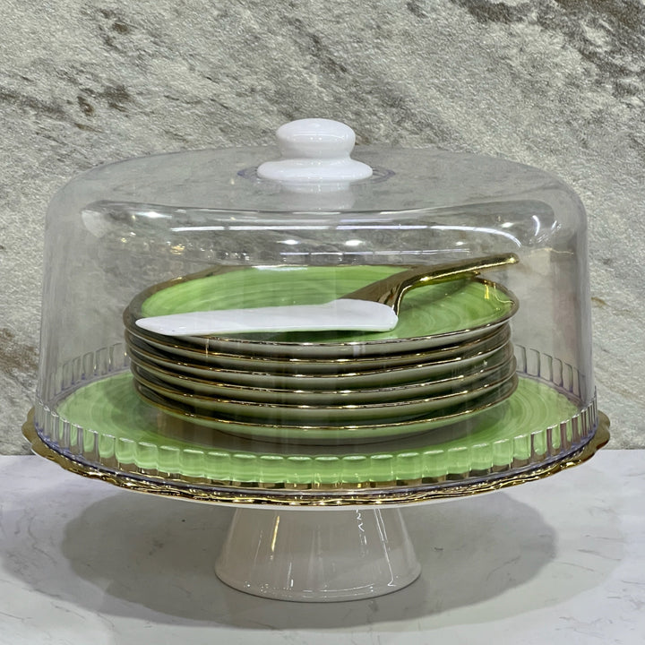 Cake Stand With 6pcs Plate - Premium Cake Servers from Alam Al Awane - Just AED189.00! Shop now at alamalawane