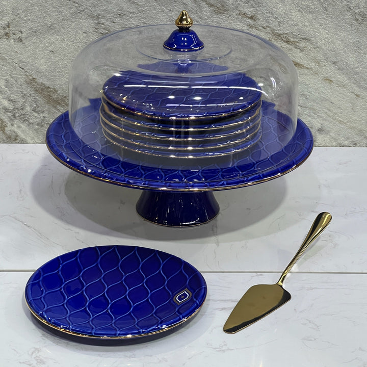 Cake Stand With 6pcs Plate - Premium Cake Servers from Alam Al Awane - Just AED220.00! Shop now at alamalawane