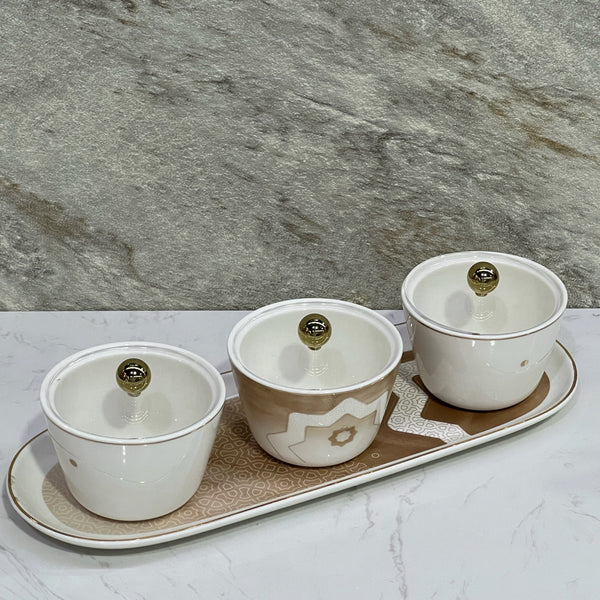 Sweet Bowl Set Mosaique Beige - Premium Sweet bowls from Alam Al Awane - Just AED84! Shop now at alamalawane