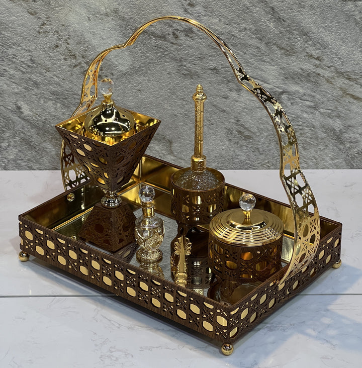 Metal Incense Burner Set Bosket Tray - Premium Incense from Alam Al Awane - Just AED210! Shop now at alamalawane