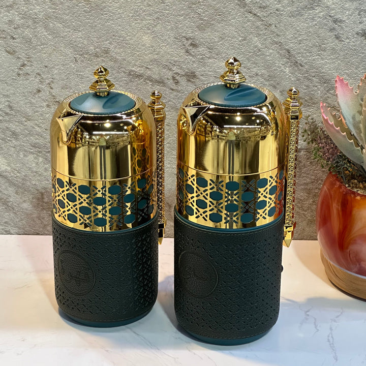 2 Pieces Of Thermos With Leather - Premium Flasks from Alam Al Awane - Just AED275! Shop now at alamalawane