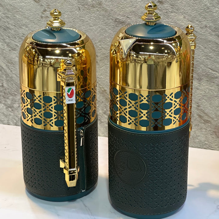 2 Pieces Of Thermos With Leather - Premium Flasks from Alam Al Awane - Just AED275! Shop now at alamalawane