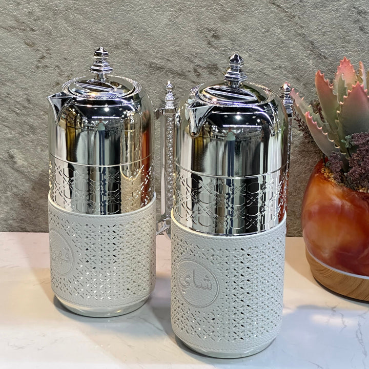 2 Pieces Of Thermos With Leather - Premium Flasks from Alam Al Awane - Just AED275! Shop now at alamalawane