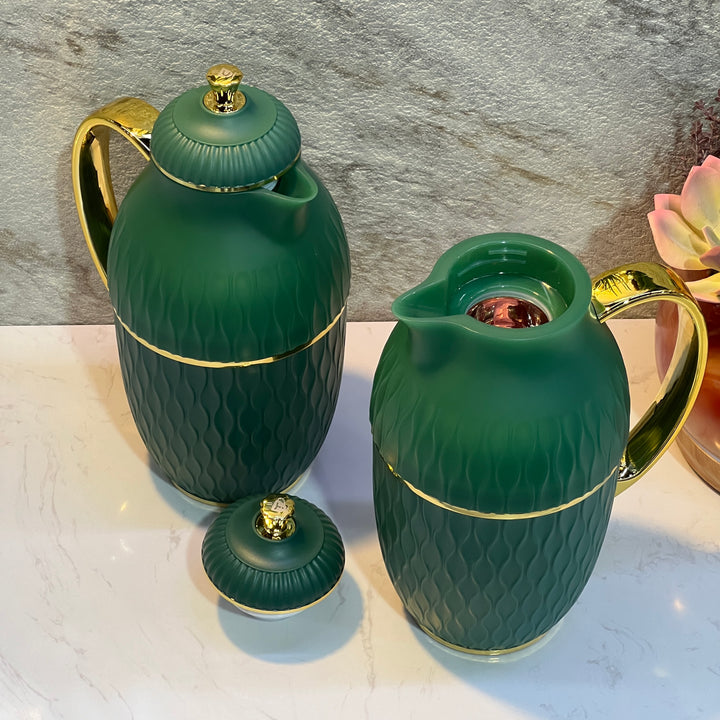 2 Pieces Of Green Thermos FLASK - Premium Flasks from Alam Al Awane - Just AED149! Shop now at alamalawane