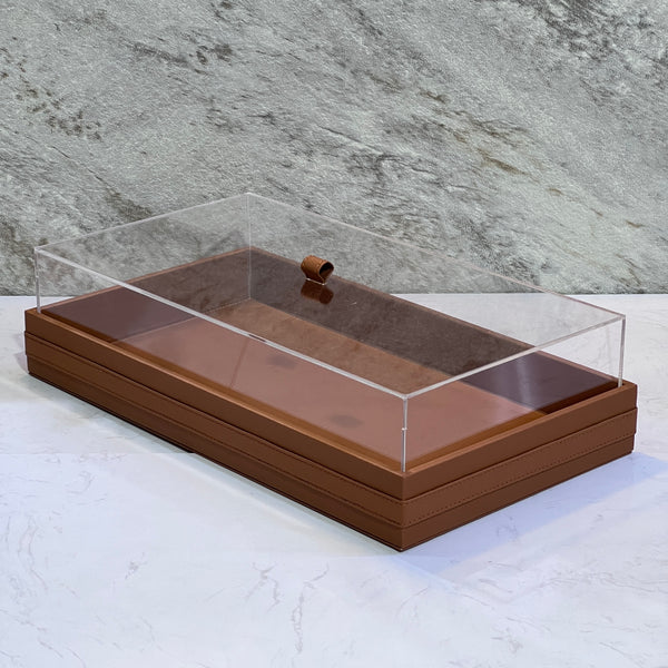 LEATHER TRAY WITH COVER - Premium Serving Trays from alamalawane - Just AED147! Shop now at alamalawane