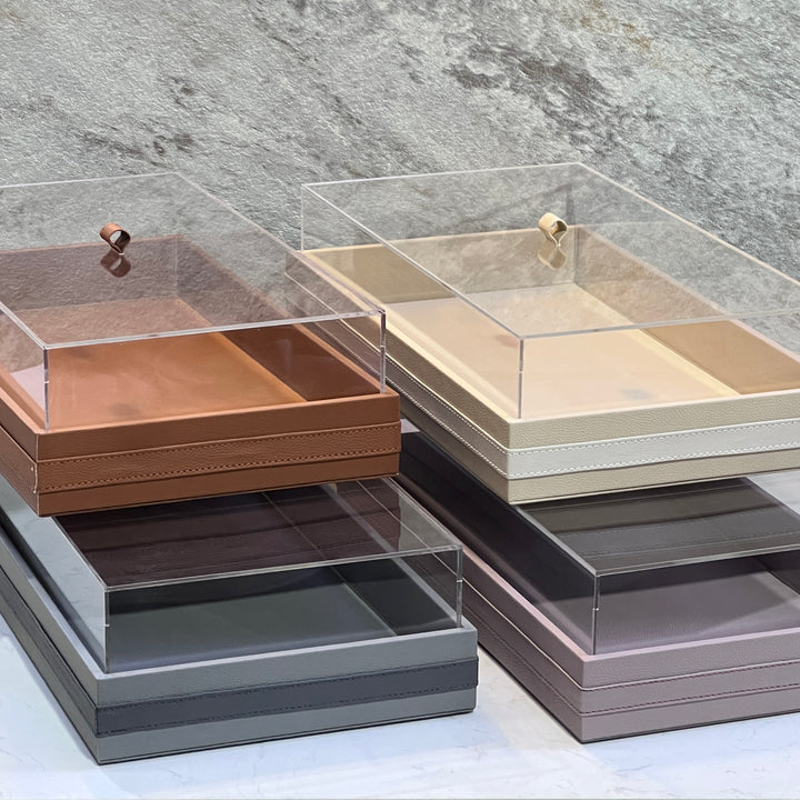 LEATHER TRAY WITH COVER - Premium Serving Trays from alamalawane - Just AED147! Shop now at alamalawane