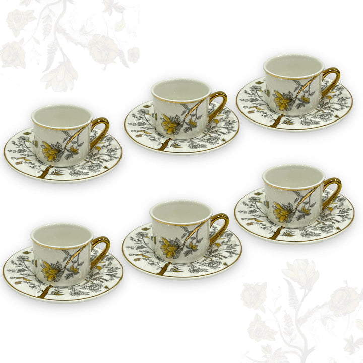 Milk & Tea Cups Flower Al Habbai - Premium Coffee & Tea Cups from Alam Al Awane - Just AED85! Shop now at alamalawane