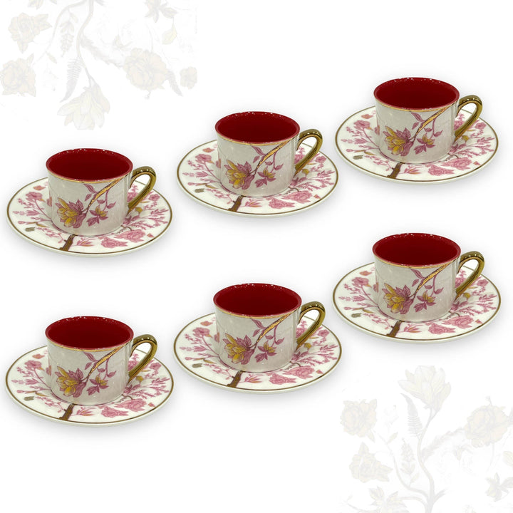 Milk & Tea Cups Flower Al Habbai - Premium Coffee & Tea Cups from Alam Al Awane - Just AED85! Shop now at alamalawane