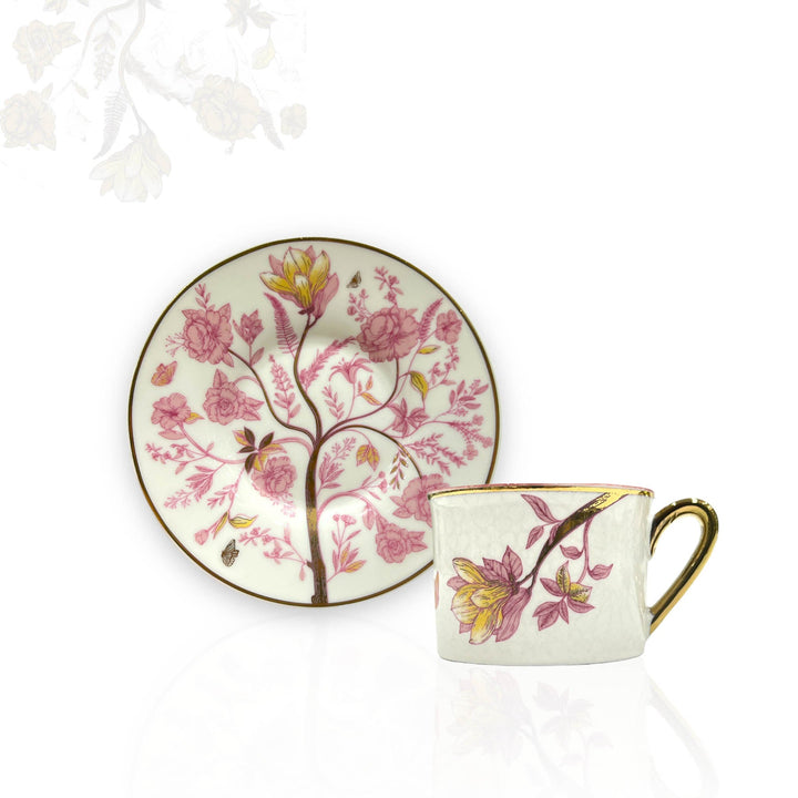 Milk & Tea Cups Flower Al Habbai - Premium Coffee & Tea Cups from Alam Al Awane - Just AED85! Shop now at alamalawane