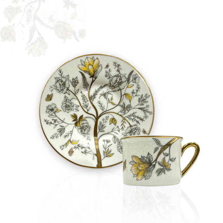 Milk & Tea Cups Flower Al Habbai - Premium Coffee & Tea Cups from Alam Al Awane - Just AED85! Shop now at alamalawane