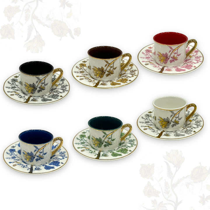 Milk & Tea Cups Flower Al Habbai - Premium Coffee & Tea Cups from Alam Al Awane - Just AED85! Shop now at alamalawane