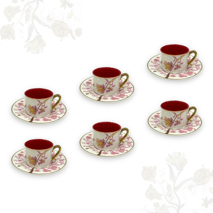 Turkish coffee cups set Flower Al Habbai - Premium Coffee & Tea Cups from Alam Al Awane - Just AED75! Shop now at alamalawane