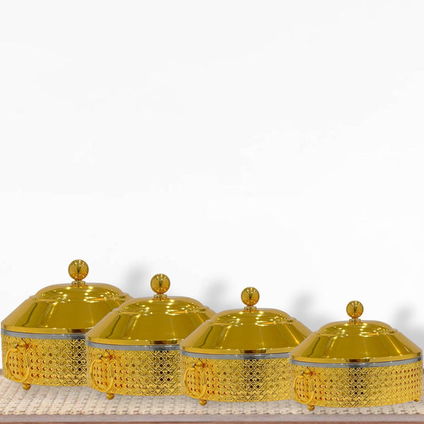 Set Of 4pcs Hotpot Golden Ratan - Premium hotpot from Alam Al Awane - Just AED770.00! Shop now at alamalawane