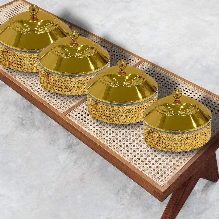 Set Of 4pcs Hotpot Golden Ratan - Premium hotpot from Alam Al Awane - Just AED770.00! Shop now at alamalawane