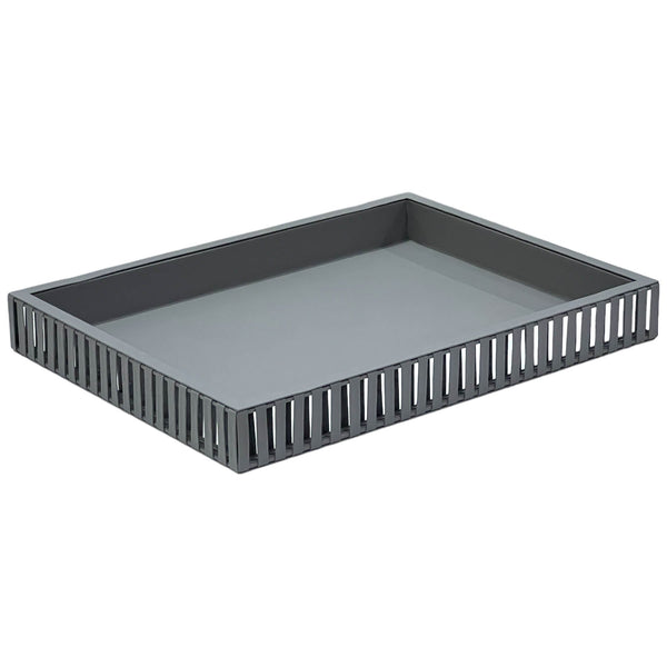 Leather Serving Tray Gray Color Big Size - Premium Serving Trays from Alam Al Awane - Just AED315.00! Shop now at alamalawane