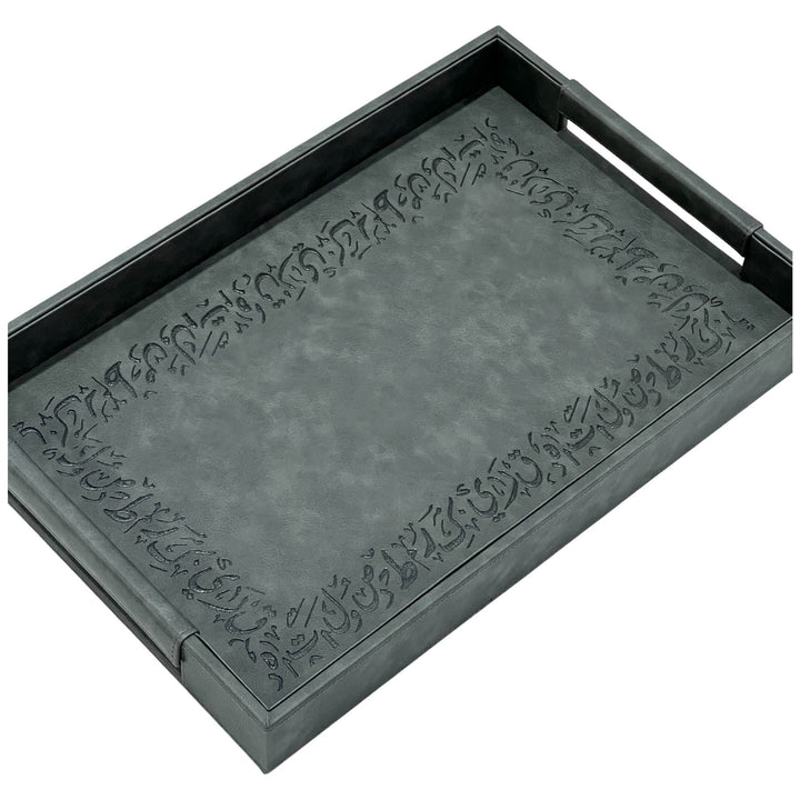 Leather Serving Tray Gray Colo Medium Size - Premium Serving Trays from Alam Al Awane - Just AED129! Shop now at alamalawane