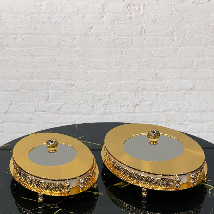 Oval Sweet Bowl 1KG & 2KG Gold - Premium Sweet bowls from Alam Al Awane - Just AED89! Shop now at alamalawane