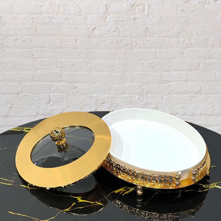 Oval Sweet Bowl 1KG & 2KG Gold - Premium Sweet bowls from Alam Al Awane - Just AED89! Shop now at alamalawane